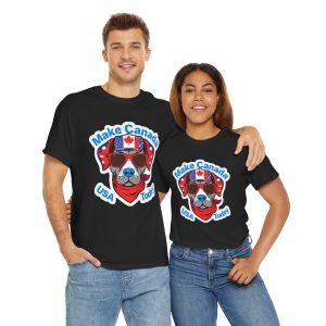 Fun Patriotic Dog Tee - 'Make Canada USA Today' Design - Image 14