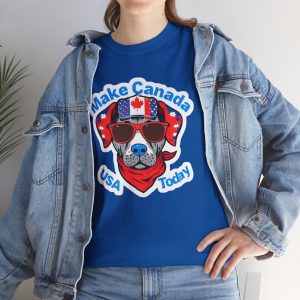 Fun Patriotic Dog Tee - 'Make Canada USA Today' Design - Image 27