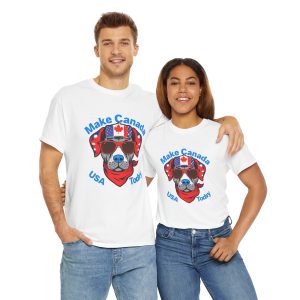 Fun Patriotic Dog Tee - 'Make Canada USA Today' Design - Image 9