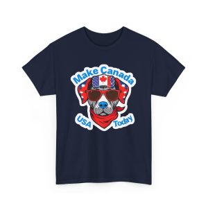 Fun Patriotic Dog Tee - 'Make Canada USA Today' Design - Image 31