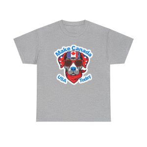 Fun Patriotic Dog Tee - 'Make Canada USA Today' Design - Image 15