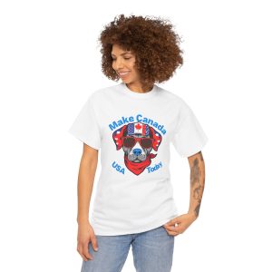 Fun Patriotic Dog Tee - 'Make Canada USA Today' Design - Image 6