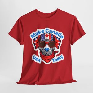 Fun Patriotic Dog Tee - 'Make Canada USA Today' Design - Image 41