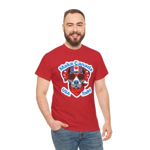 Fun Patriotic Dog Tee - 'Make Canada USA Today' Design - Image 43