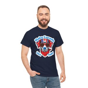 Fun Patriotic Dog Tee - 'Make Canada USA Today' Design - Image 33