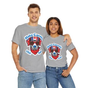 Fun Patriotic Dog Tee - 'Make Canada USA Today' Design - Image 20