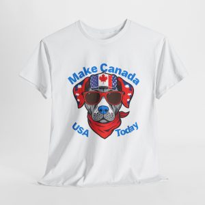 Fun Patriotic Dog Tee - 'Make Canada USA Today' Design - Image 8