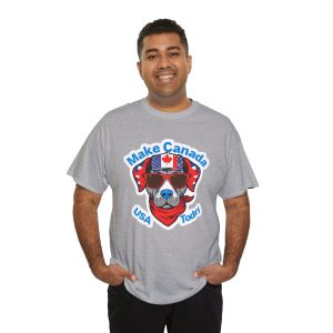 Fun Patriotic Dog Tee - 'Make Canada USA Today' Design - Image 19