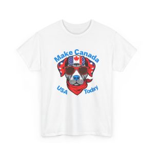 Fun Patriotic Dog Tee - 'Make Canada USA Today' Design - Image 3