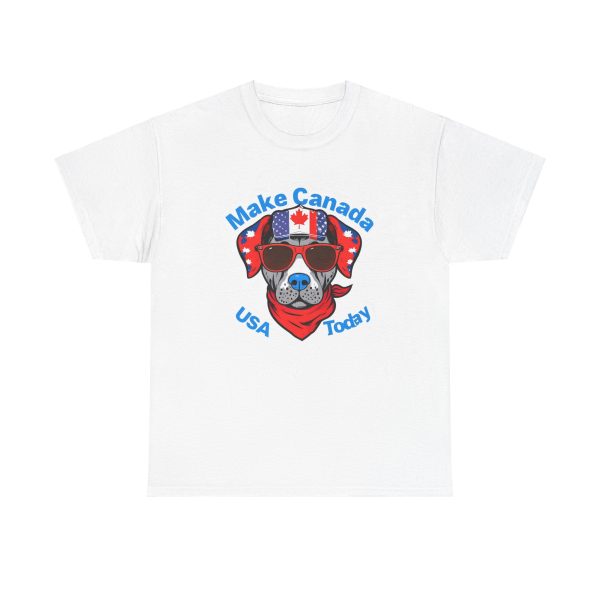 Fun Patriotic Dog Tee - 'Make Canada USA Today' Design