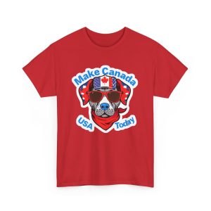 Fun Patriotic Dog Tee - 'Make Canada USA Today' Design - Image 39